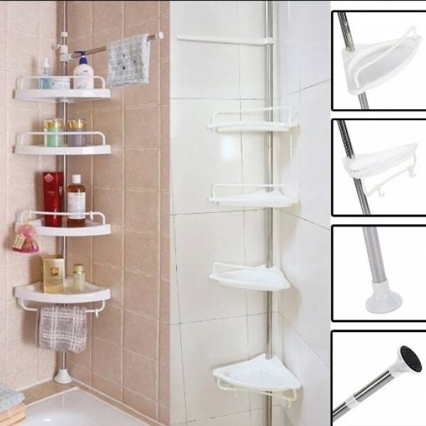 Corner Shelf 4-Tier White