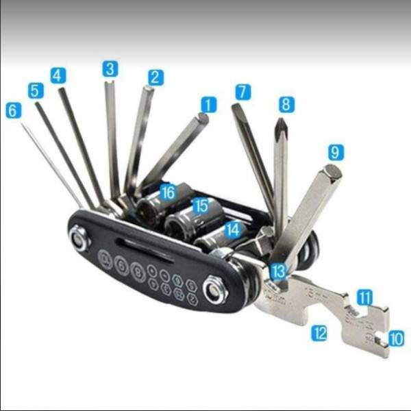 16 In 1 Multi-Function Bike & Bicycle Mechanic Repair Tool Kit