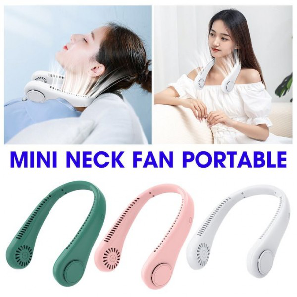 Portable Vaneless Hanging USB Rechargeable Neck Fan Coolfan